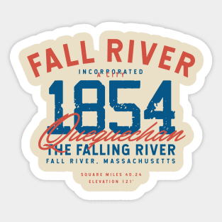 Fall River MA 1854 Quequechan Sticker